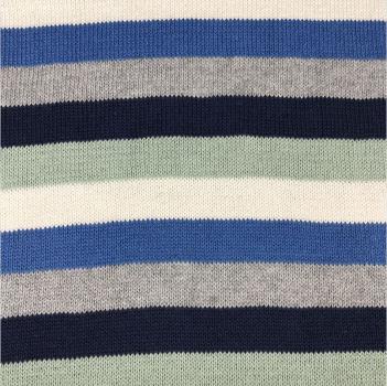 Strickstoff - Streifen - Baumwolle - mint/ecru
